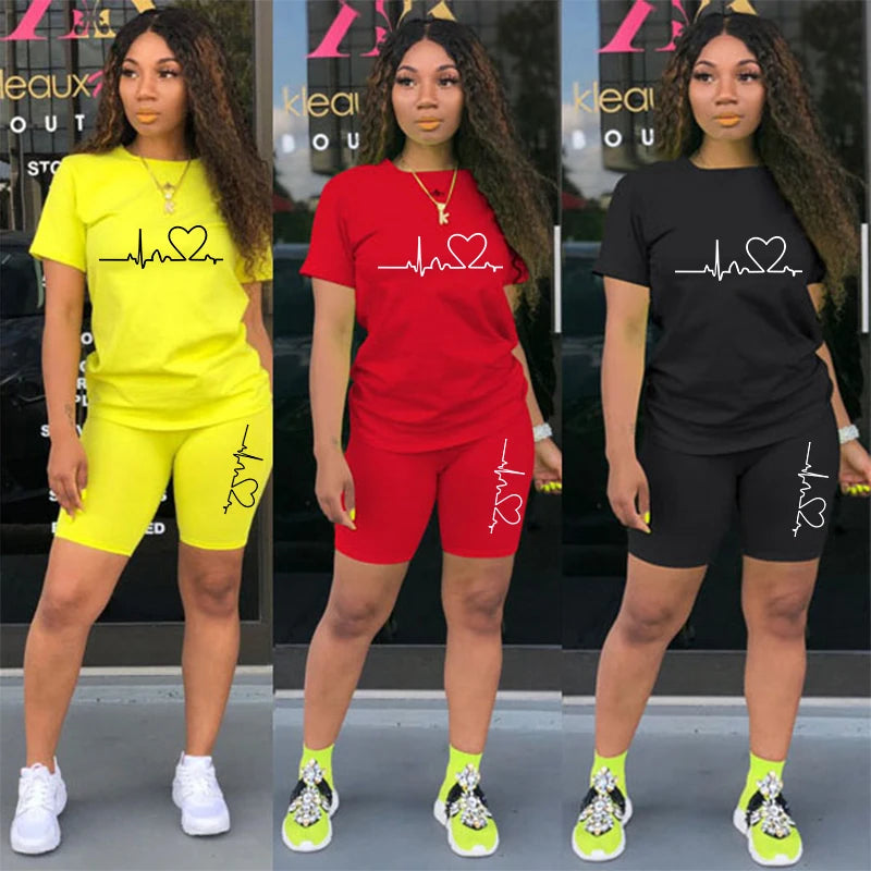 Summer Women Two Piece Set Sportswear