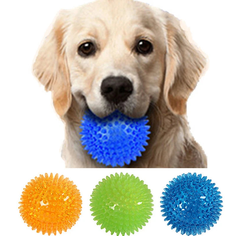 Squeaky Puppy Sounding Polka Tooth Cleaning Ball