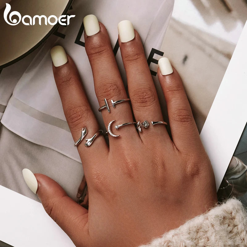 Bamoer Sterling Silver Hug Warmth and Love Ring