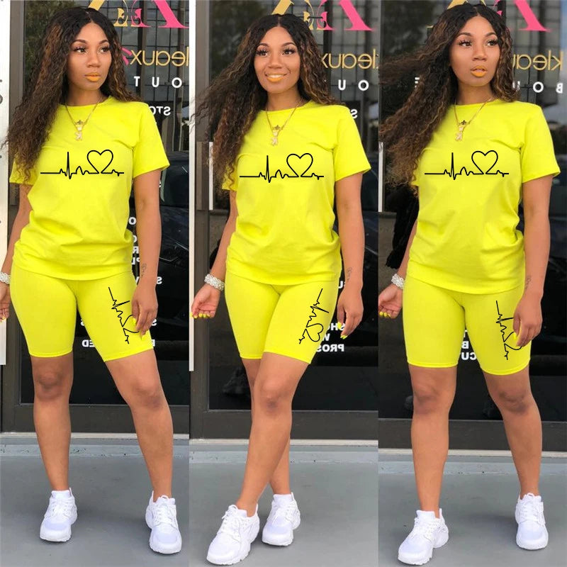 Summer Women Two Piece Set Sportswear