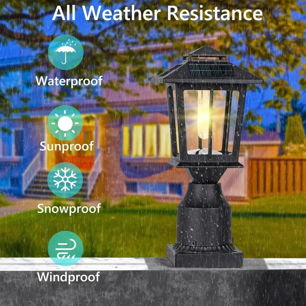 2-piece Set of Solar Column Cap Lights