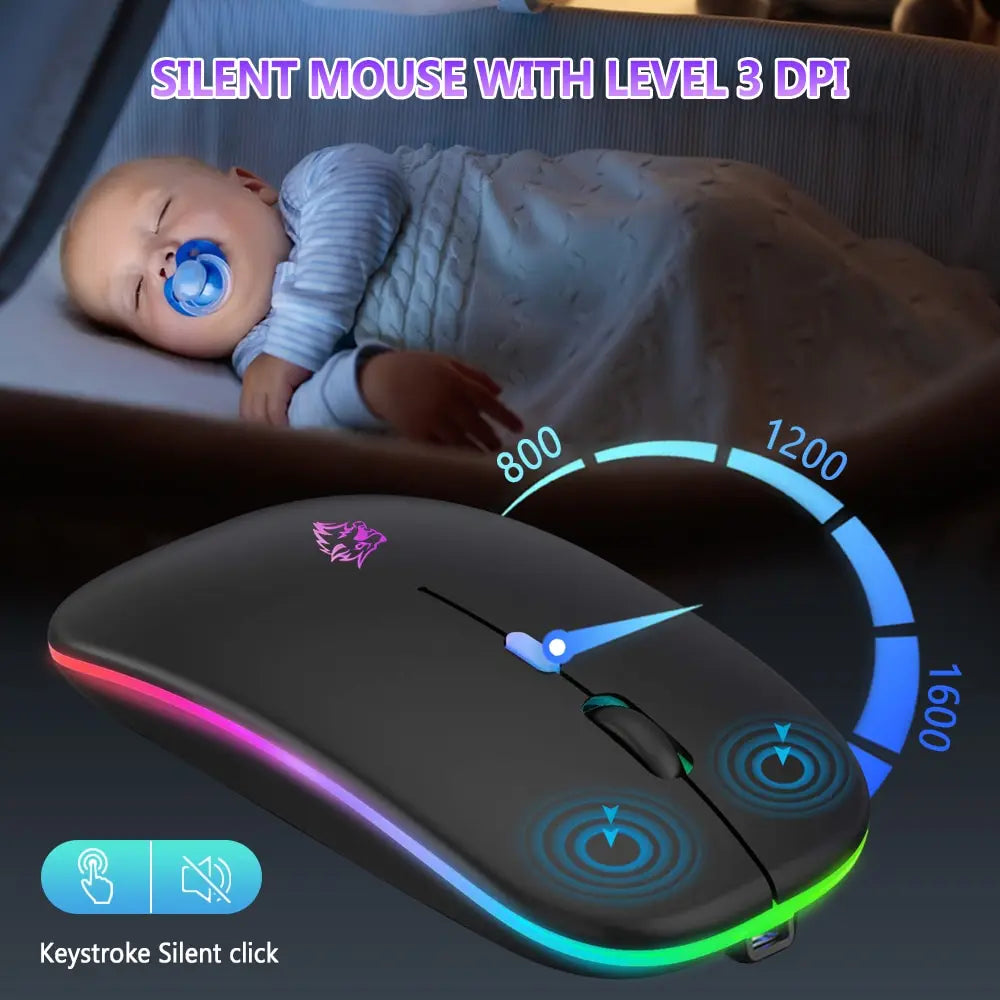 Wireless Mouse Bluetooth with Ergonomic Silent Click