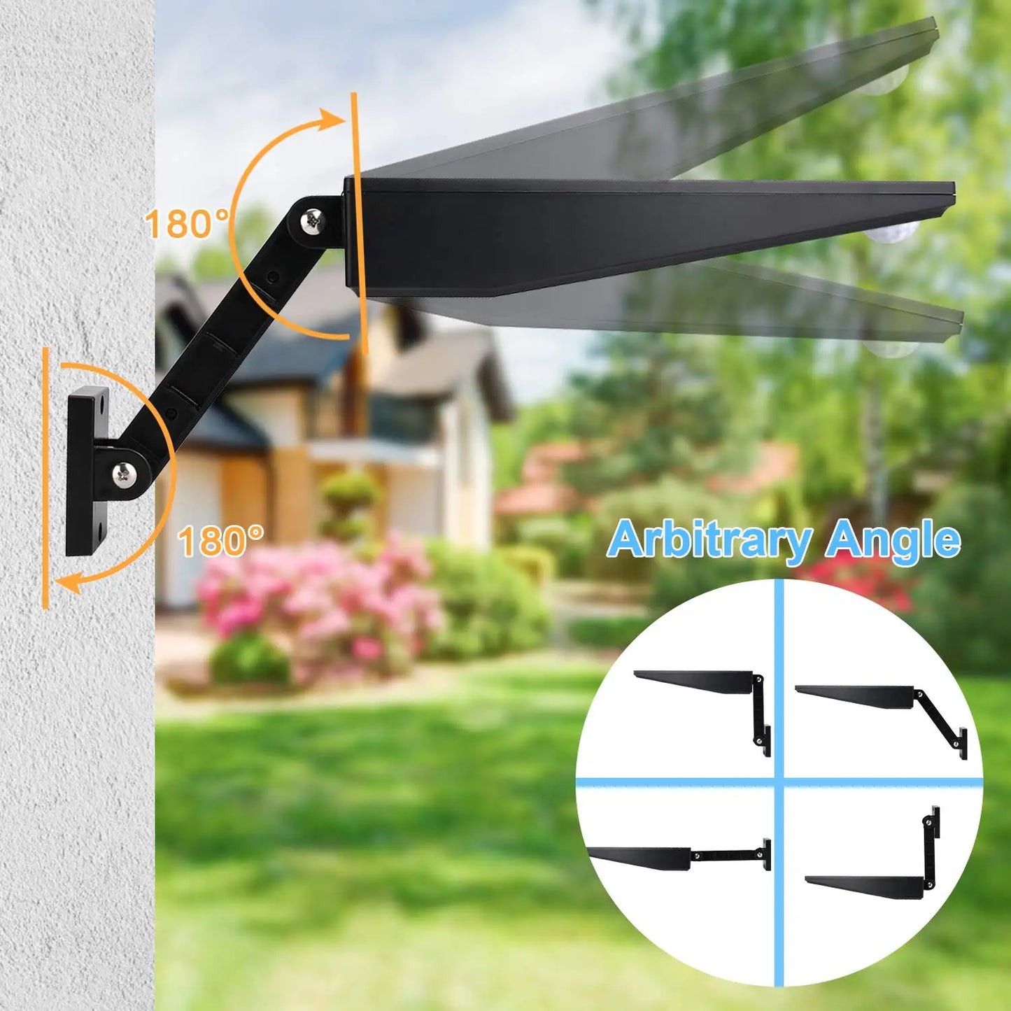 Upgraded Solar Panel Light Outdoor Waterproof Street or Wall Lighting with 4 Mode