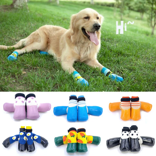 4Pcs/set Cute Pet Waterproof Winter Snow Boots