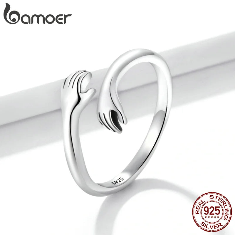 Bamoer Sterling Silver Hug Warmth and Love Ring