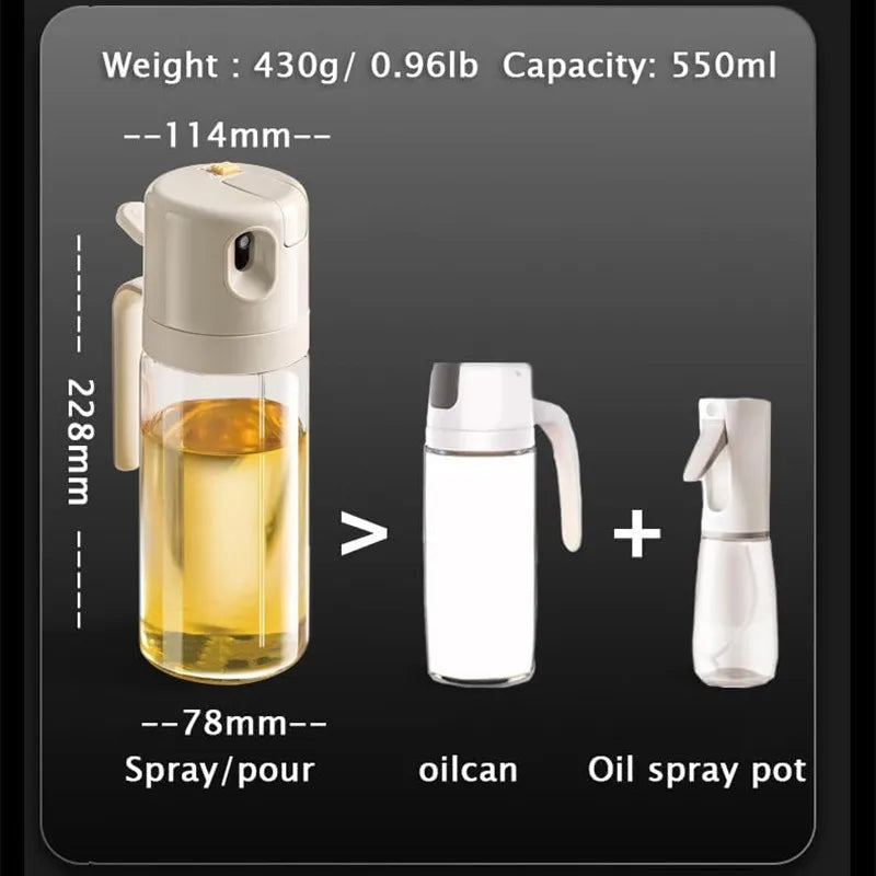 Zulay 550ml Oil, Vinegar, or Soy  Dispenser and Sprayer