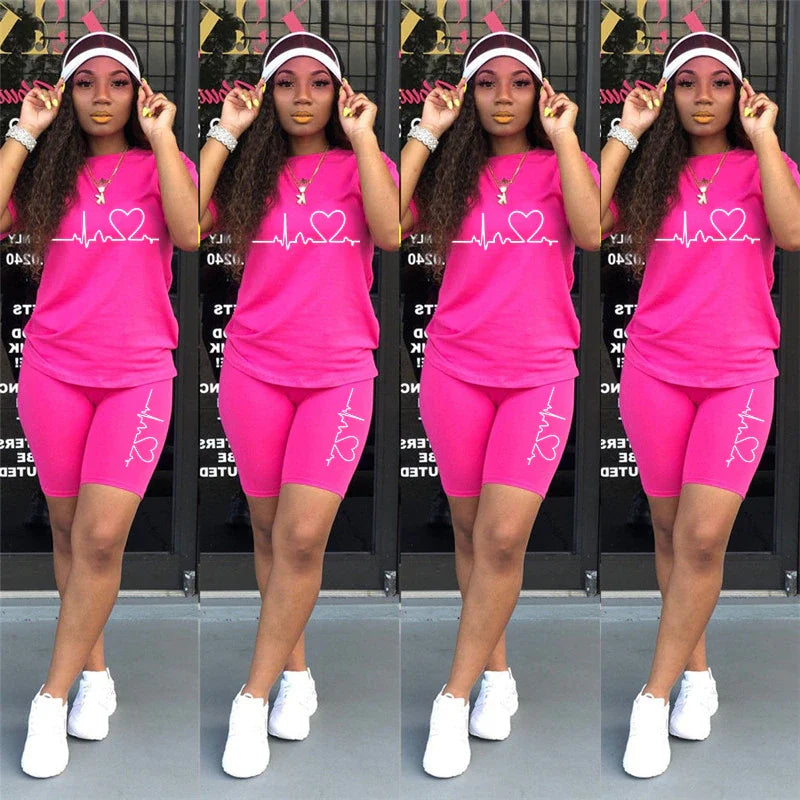 Summer Women Two Piece Set Sportswear