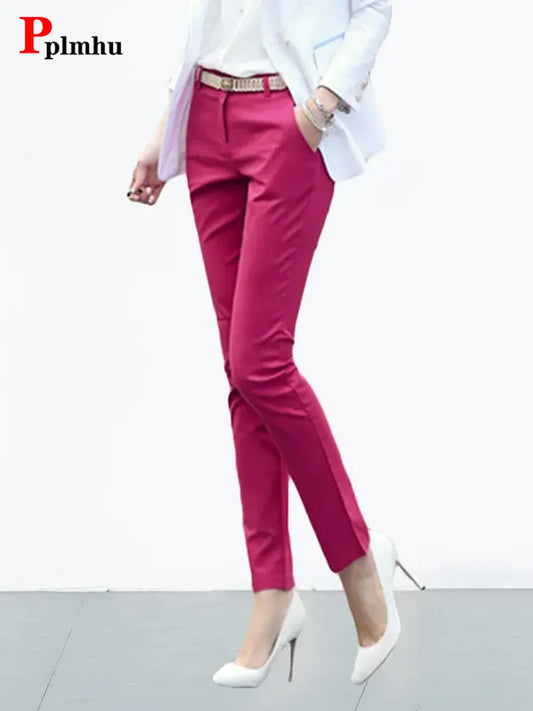 Women's Office Pencil Pants Ankle Length