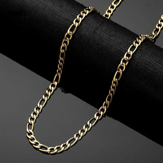 Men's Stainless Steel Link Figaro Chain