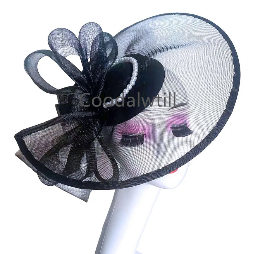 Large Flower Feather Hat Fascinator