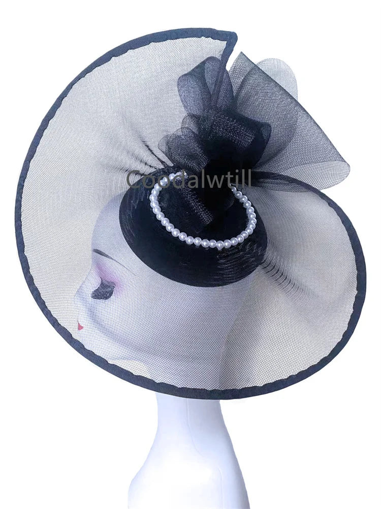 Large Flower Feather Hat Fascinator