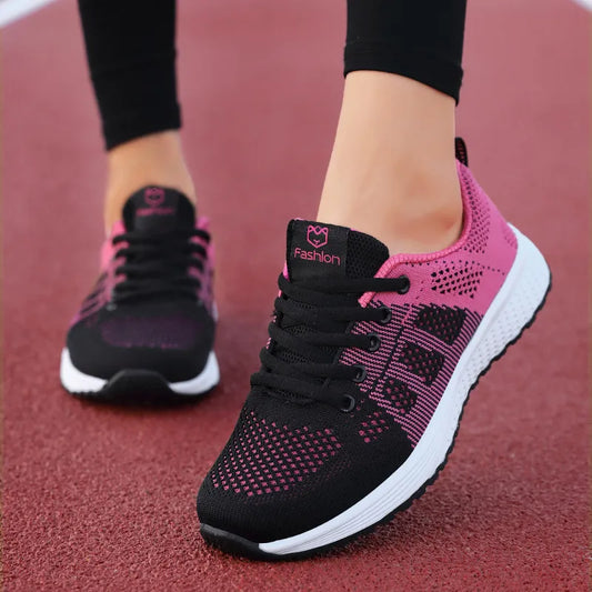 Breathable Walking Mesh Lace Up Sneakers