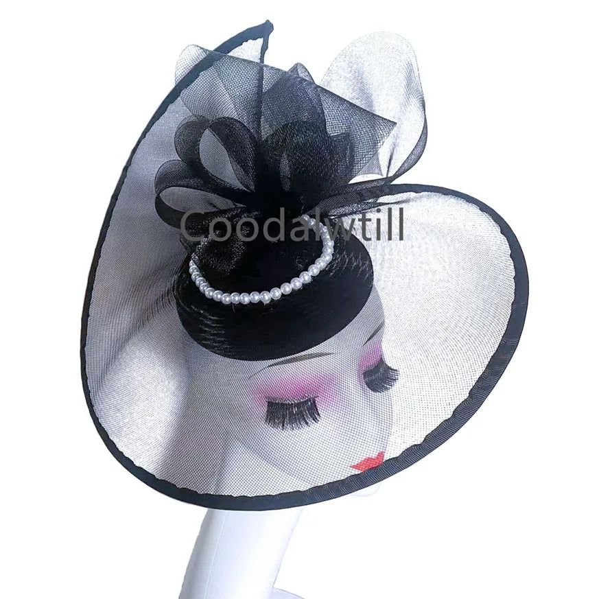 Large Flower Feather Hat Fascinator