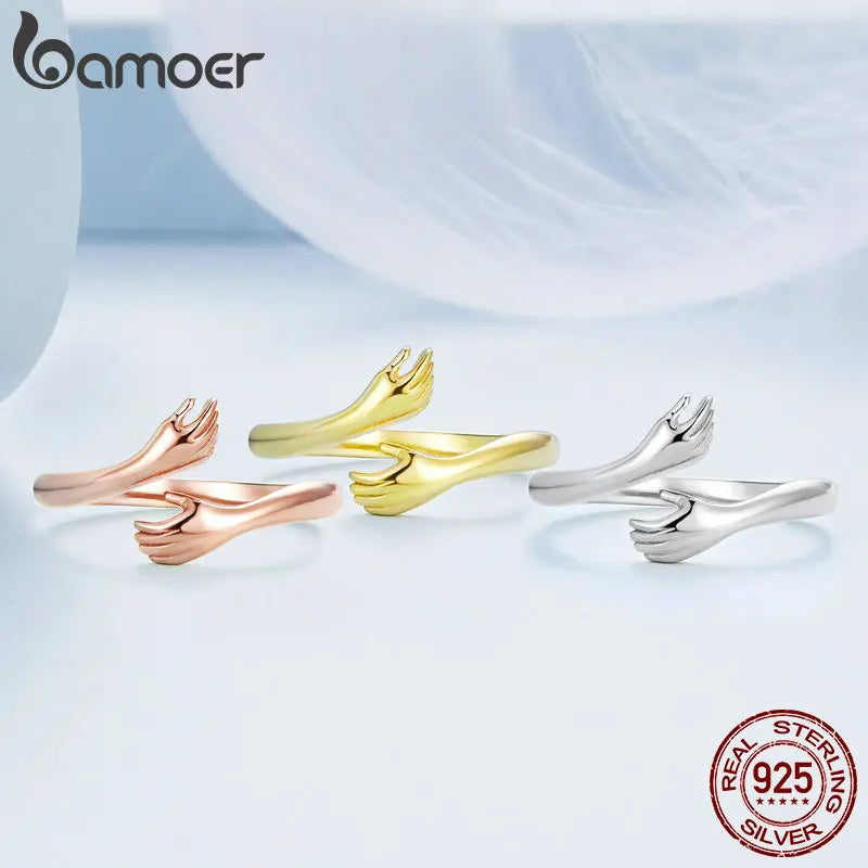 Bamoer Sterling Silver Hug Warmth and Love Ring