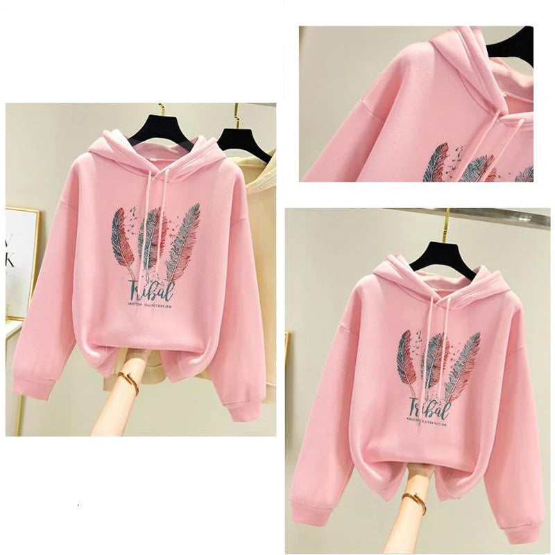 Feather Printed Hoodies