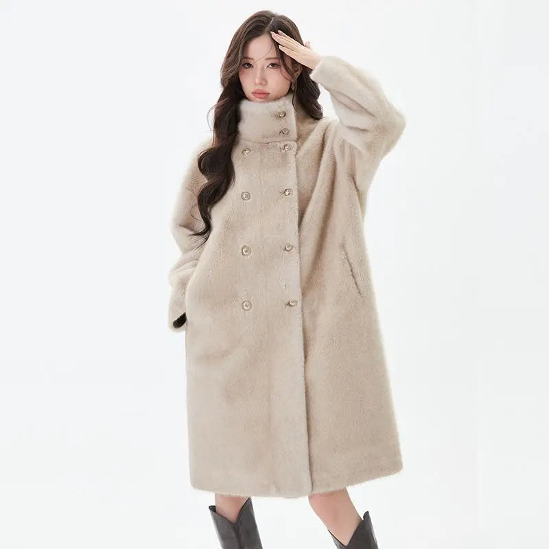 Faux Fur Coat Thickened Warm Mink Fleece