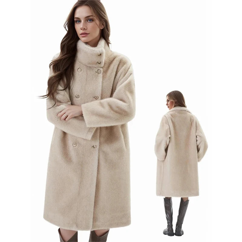 Faux Fur Coat Thickened Warm Mink Fleece