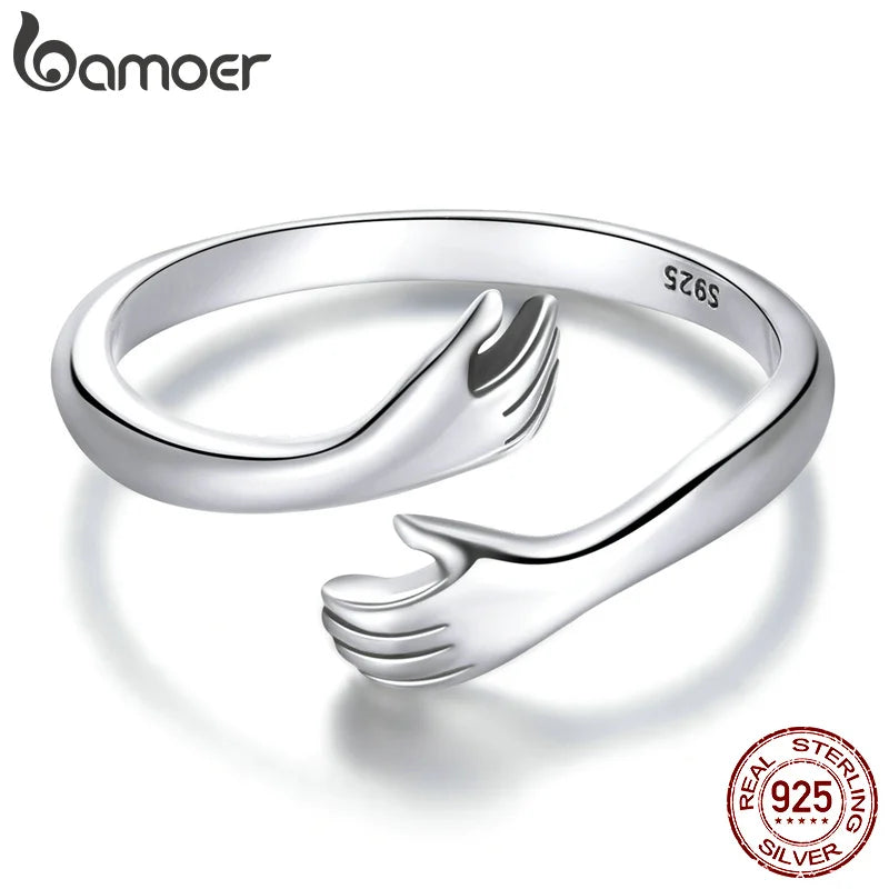 Bamoer Sterling Silver Hug Warmth and Love Ring