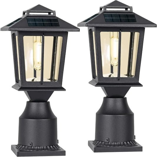 2-piece Set of Solar Column Cap Lights