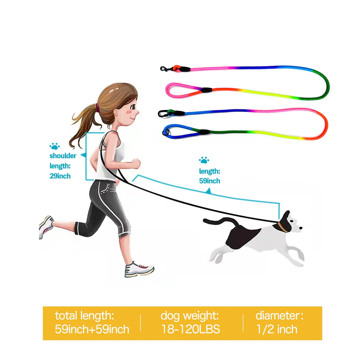 Crossbody Reflective Dog Leash