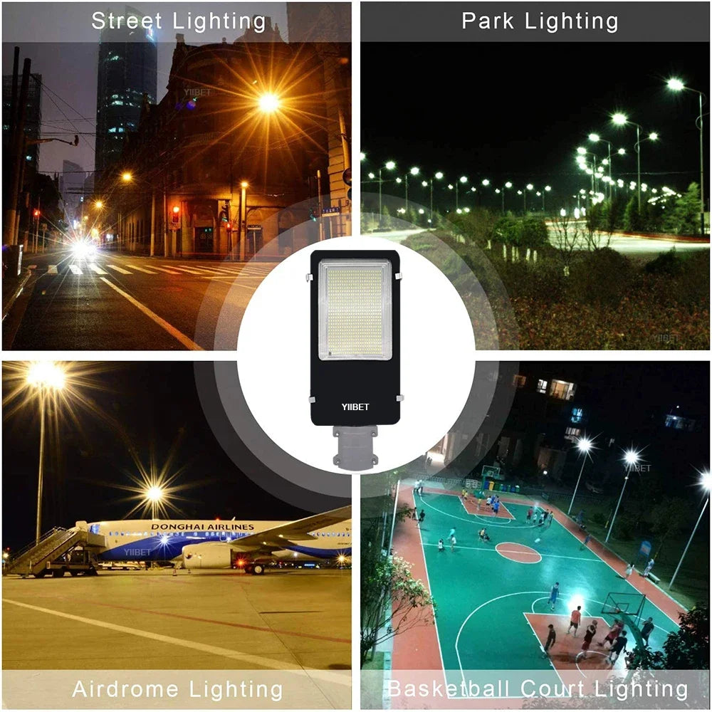 YIIBET 200W 100W Wireless Waterproof LED Solar Security Flood Lighting Remote Control & Pole